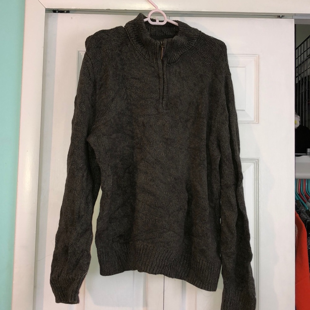 Green Knit 1/4 zip sweater. Never worn